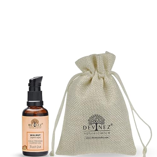 Devinez Kashmiri Walnut Cold-Pressed Oil - 50ml, (NABL & IFRA Certified) - 100% Pure Natural, Undiluted & Therapeutic Grade in Glass Bottle - for skin care, Fighting Wrinkles, Hair Care & Antioxidant - Image 1