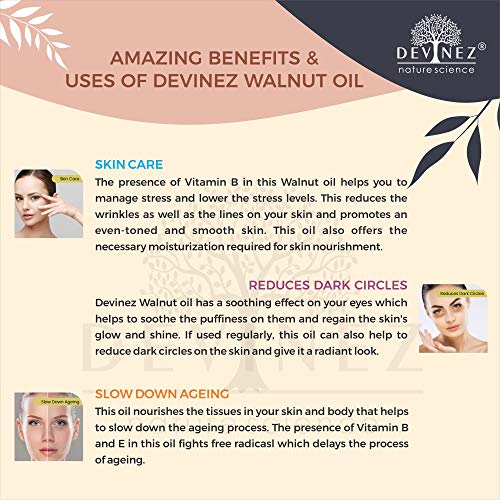 Devinez Kashmiri Walnut Cold-Pressed Oil - 50ml, (NABL & IFRA Certified) - 100% Pure Natural, Undiluted & Therapeutic Grade in Glass Bottle - for skin care, Fighting Wrinkles, Hair Care & Antioxidant - Image 5