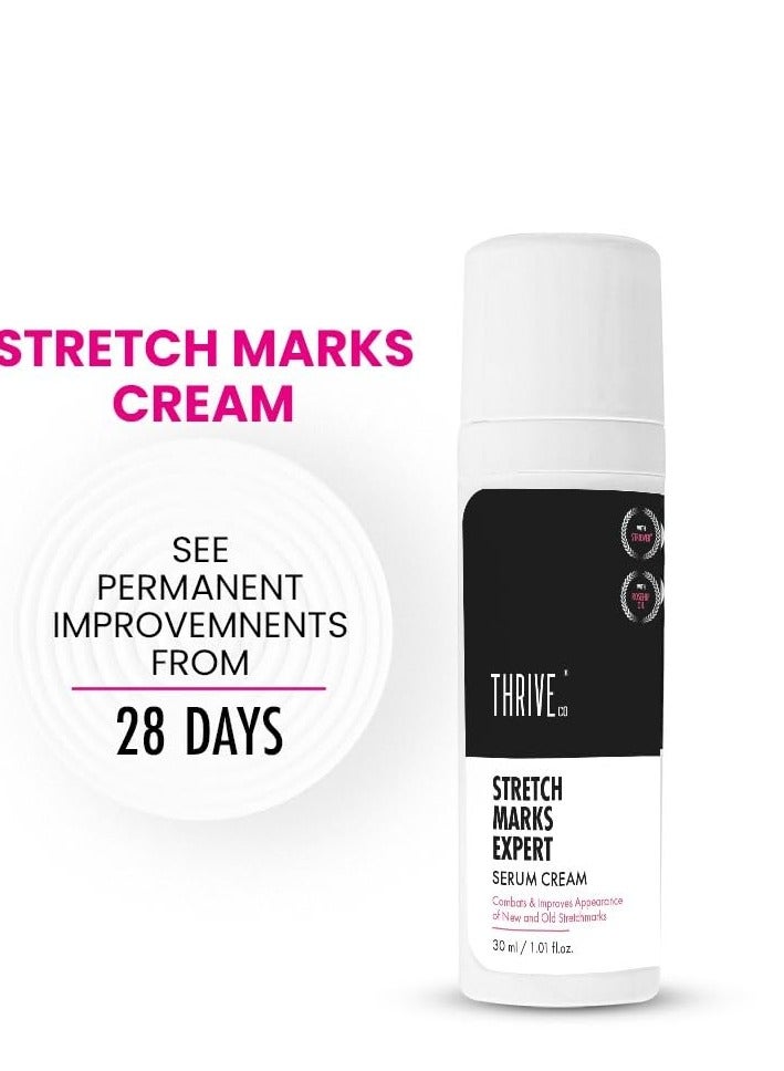 ThriveCo Stretch Marks Expert Serum Cream  For New red and Old white Stretch Marks Removal and Skin Hydration Powered by Striover™, Rosehip Oil and Squalane For Men and Women 30ml - Image 2