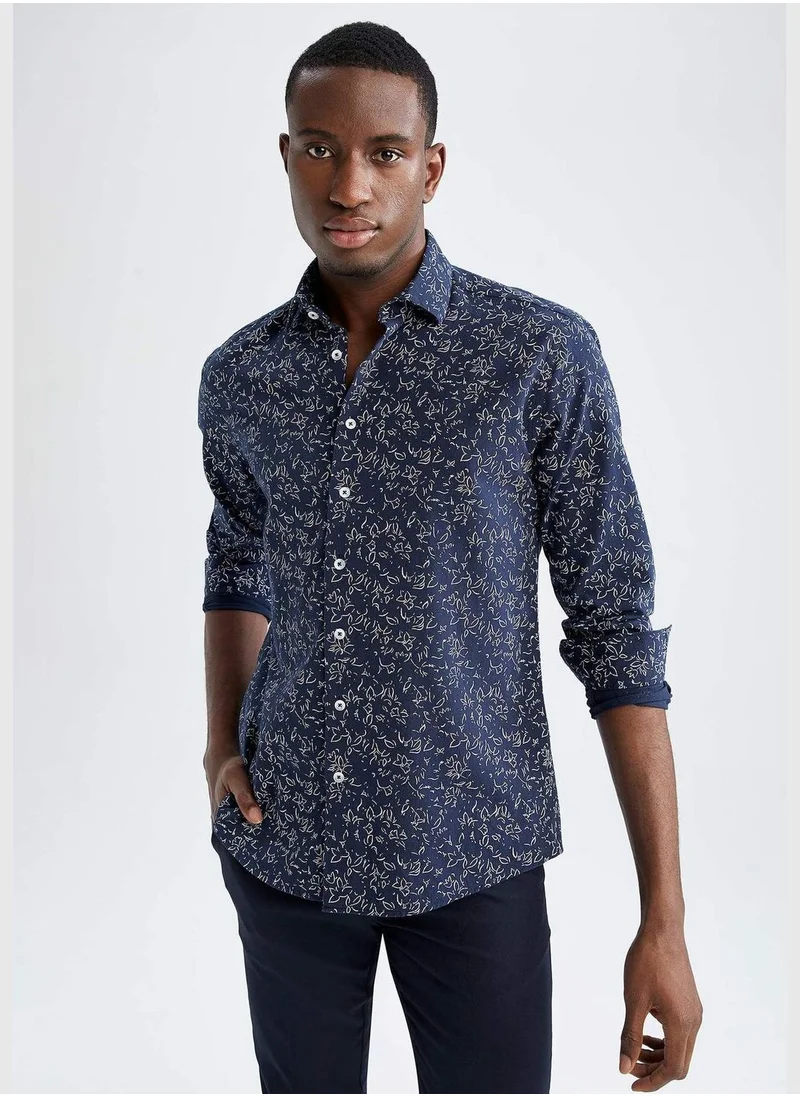 DeFacto Modern Fit Long Sleeve Printed Shirt