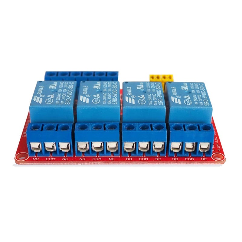 VOGURTIME 4 Channel 5V Relay Module with Optocoupler Isolation Support High and Low Level Trigger Relay Red Board by - Image 3