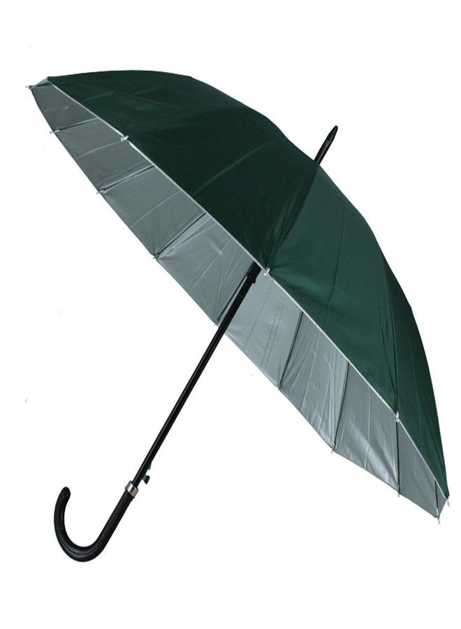 CTM Adult Sleek Solid Color Stick Umbrella, Green - Image 2