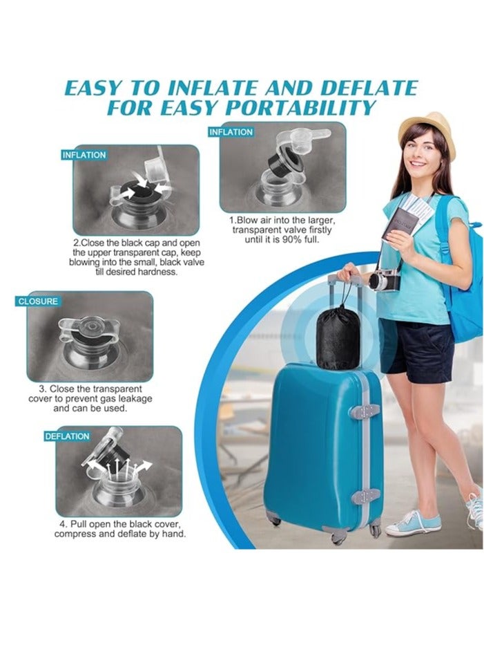 عربست وسادة إسفينية للنوم - وسادة رفع الساق القابلة للنفخ للتورم والدورة الدموية وتخفيف آلام الساق والظهر، وسادة دعم الساق من البولي فينيل كلوريد البولي فينيل للتعافي بعد الجراحة والورك والقدم والكاحل - Image 3