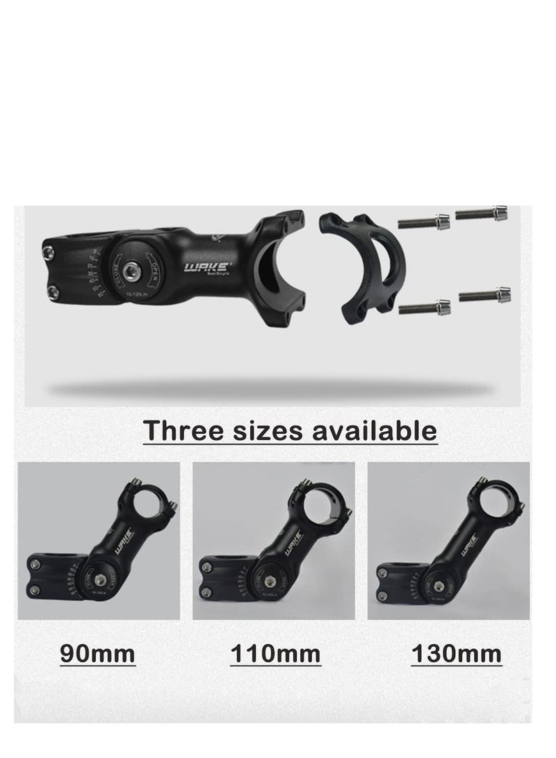 Excefore Adjustable Bike Stem, 0-60 Degree Adjustable MTB Stem, 31.8 130mm Bike Handlebar Stem Riser, with 2 Hexagonal wrench, for Mountain Bike, Road Bicycle, MTB, BMX, Cycling  - Image 5