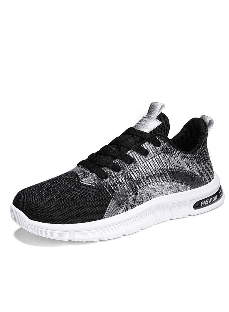 KUYING New Outdoor Sports and Casual Shoes Men's Breathable Flying Weave Running Shoes with Low Top Lacing Gradual Color Matching Fashion Shoes  - Image 1