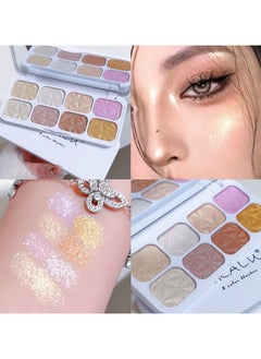 ORiTi 8 Colors Highlighter Palette, Face Contour Shiny Highlight Powder For Facial Brightening Shaping Contouring Illuminator, Natural Shimmer Sparkle Makeup Palette  - Image 2