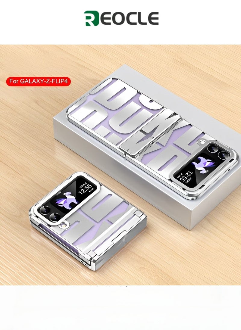 REOCLE Samsung Galaxy Z Flip 4 3 Case with Hinge Protection Full Cover Slim Case Luxury Phantom Plating Phone Case Electroplated Trendy Letter Phone Case for Galaxy Z Flip 4 3 - Image 1