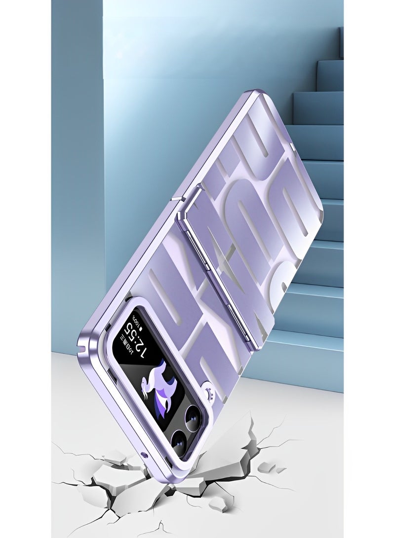 REOCLE Samsung Galaxy Z Flip 4 3 Case with Hinge Protection Full Cover Slim Case Luxury Phantom Plating Phone Case Electroplated Trendy Letter Phone Case for Galaxy Z Flip 4 3 - Image 4