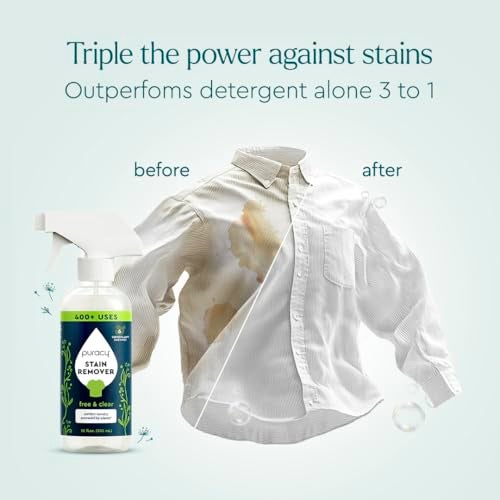 Puracy Stain Remover, Travel and Laundry Stain Cleaner for Clothes, Baby Essentials, Kids Stains, Oil and Fabric Spot Cleaner, Unscented (Stain Remover Spray, 12 fl oz) - Image 2