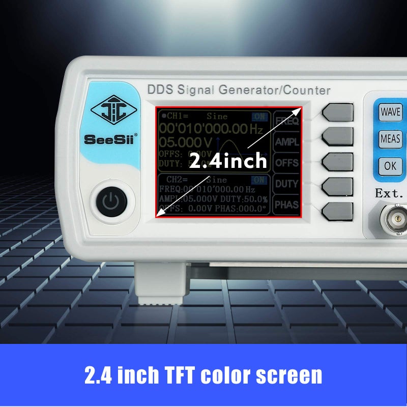 Seesii Professional Upgraded DDS Signal Generator Counter, Seesii 60MHz LCD Display High Precision 200MSa/s Dual-Channel Arbitray Waveform Function Generator Frequency Meter - Image 5