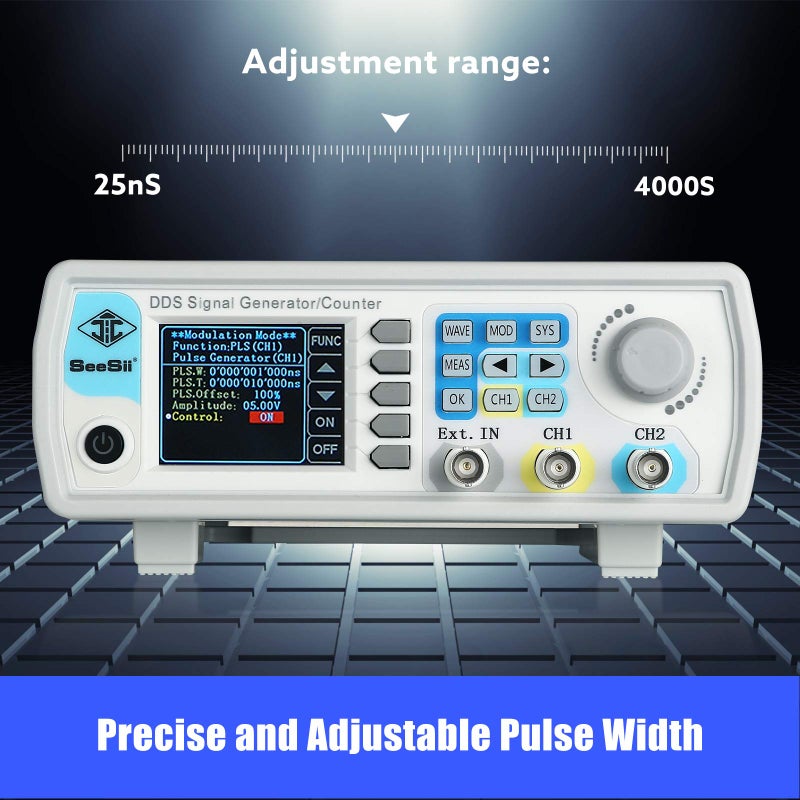Seesii Professional Upgraded DDS Signal Generator Counter, Seesii 60MHz LCD Display High Precision 200MSa/s Dual-Channel Arbitray Waveform Function Generator Frequency Meter - Image 4