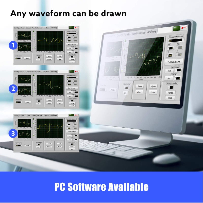Seesii Professional Upgraded DDS Signal Generator Counter, Seesii 60MHz LCD Display High Precision 200MSa/s Dual-Channel Arbitray Waveform Function Generator Frequency Meter - Image 3