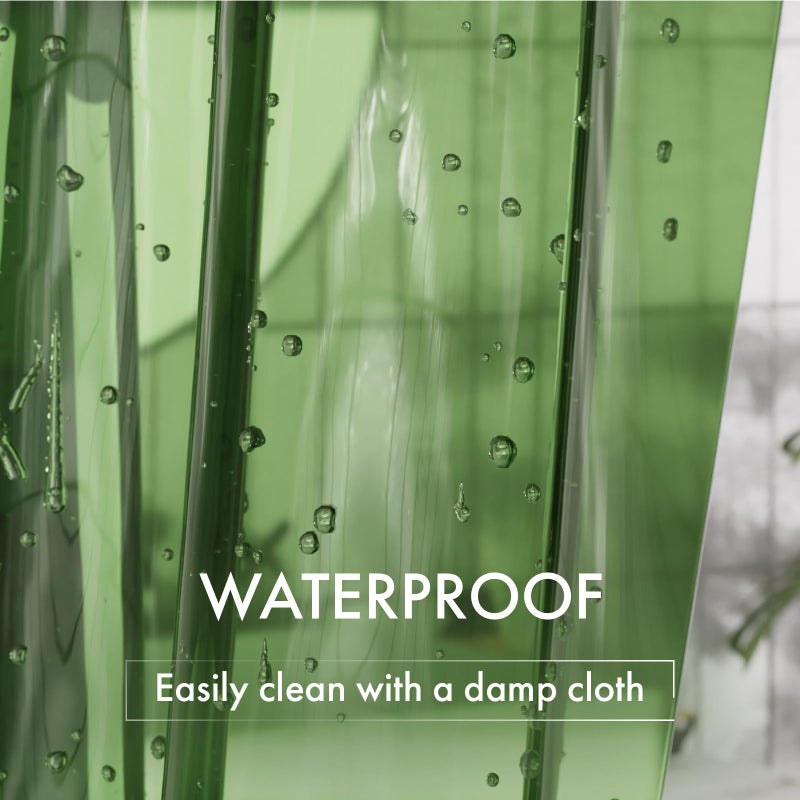 AmazerBath Shower Curtain Liner, 72x72 Transparent Pine Green Shower Liner, Lightweight Plastic Shower Curtain Liners, Waterproof Shower Liner for Bathroom with 3 Magnets and 12 Grommet Holes - Image 4