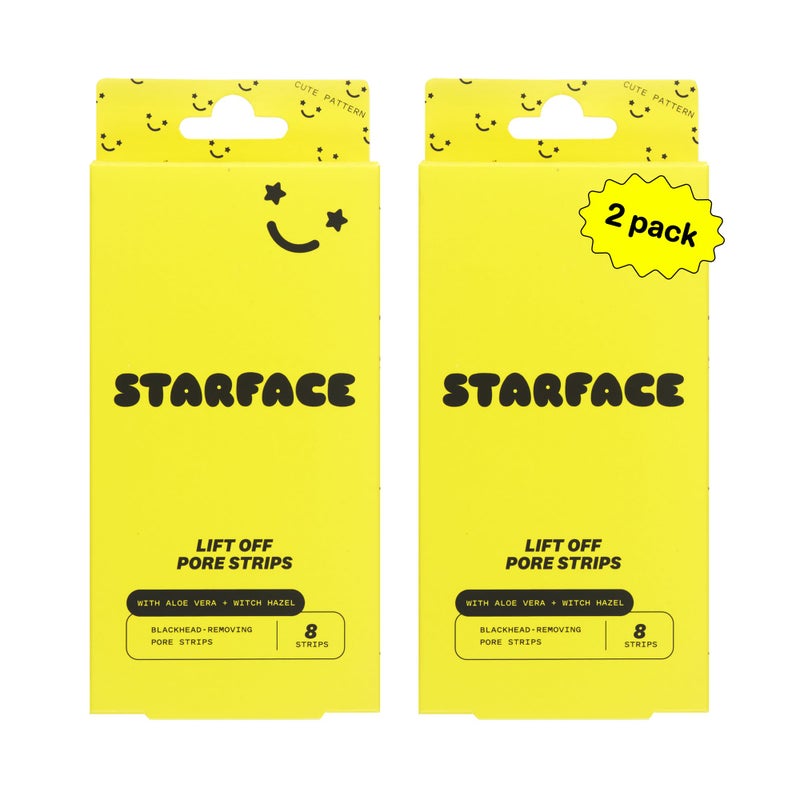 Starface World Lift Off Pore Strips, Blackhead Remover, Deep Cleansing Nose Strip, Patches for Pores (8 count, Pack of 2) - Image 1