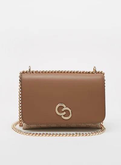 Celeste Women's Solid Crossbody Bag with Chain Strap and Flap Closure