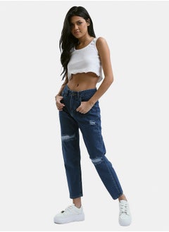 Front Ripped Mom-Fit Standard Blue Jeans - pzsku/Z328759A9A7EC71A9ECBAZ/45/_/1738746899/a6077f5f-0349-4624-bf32-1b63fd170e07