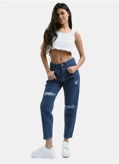 Front Ripped Mom-Fit Standard Blue Jeans - pzsku/Z328759A9A7EC71A9ECBAZ/45/_/1738746900/b7b27003-d9c8-438d-9c7e-f83a049ad65a