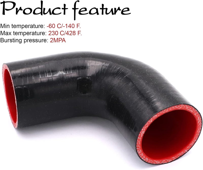 TuoLauthon 90 Degree 2 Inch Elbow Coupler Hose with 2 Clamps - Image 3