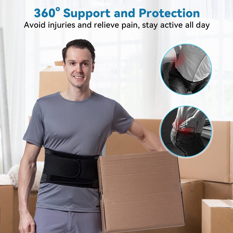 Back Brace for Lower Back Pain Relief with 6 stays, Back Support Belt for Women & Men Work, Waist Lumbar Breathable for Herniated Disc, Sciatica - Image 5