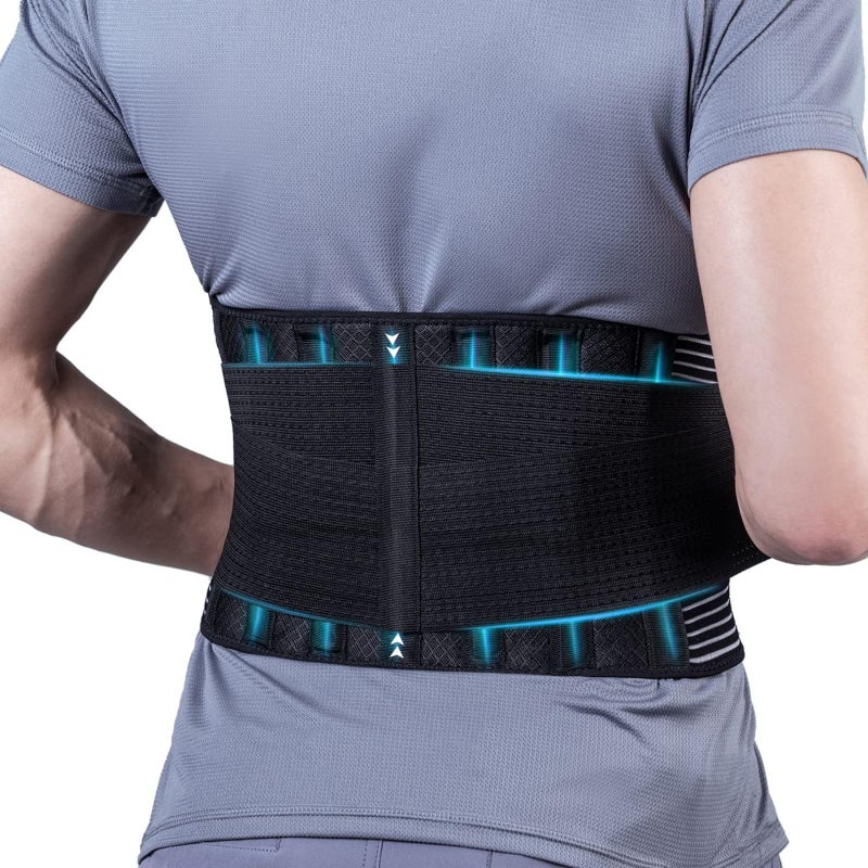 Back Brace for Lower Back Pain Relief with 6 stays, Back Support Belt for Women & Men Work, Waist Lumbar Breathable for Herniated Disc, Sciatica - Image 1