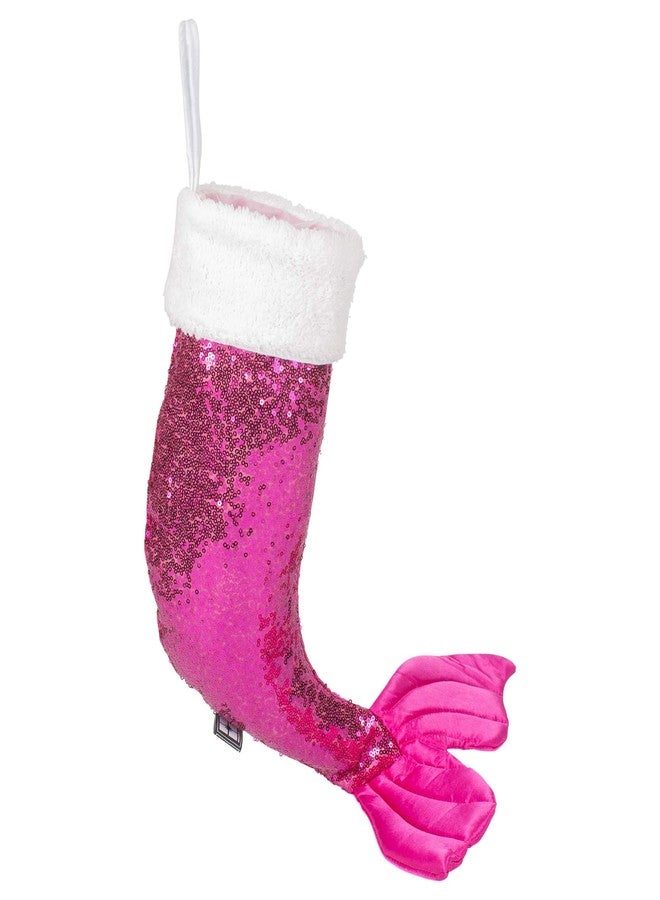 Midwest CBK Midwest-CBK 21 Inch Sparkly Mermaid Tail Christmas Stocking (Pink) - Image 1