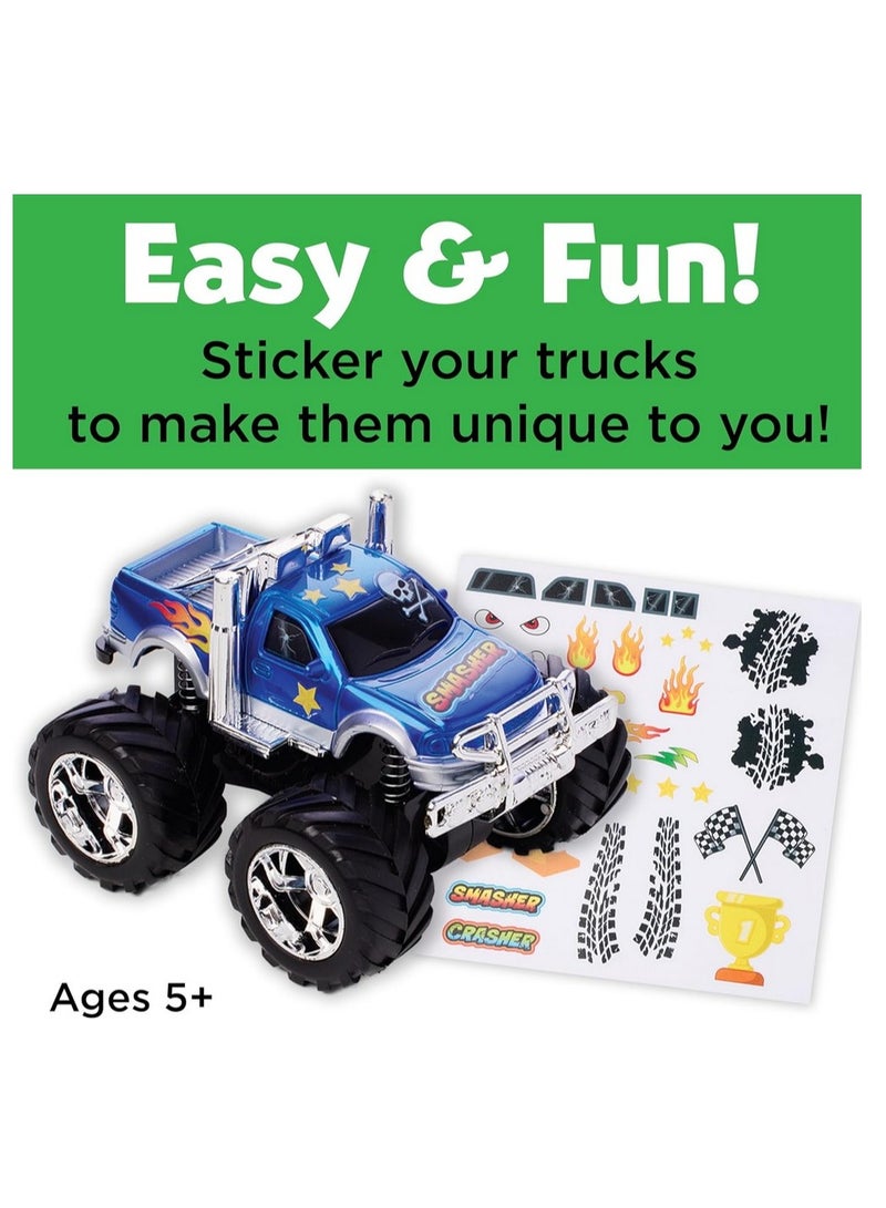Creativity for Kids Monster Trucks Craft Kit with 2 Paintable Monster Trucks Stickers Paints & Customizable DIY Vehicles Creative Art Activity Set for Kids Boys & Girls - Image 3
