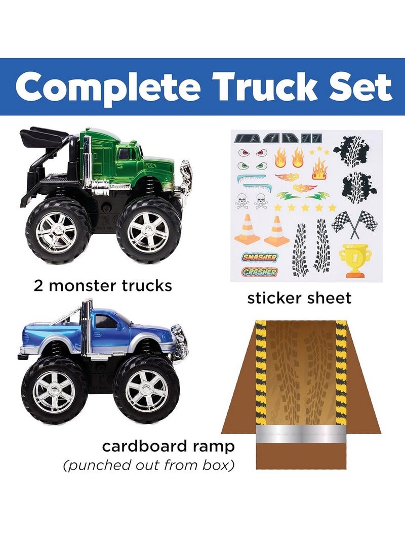 Creativity for Kids Monster Trucks Craft Kit with 2 Paintable Monster Trucks Stickers Paints & Customizable DIY Vehicles Creative Art Activity Set for Kids Boys & Girls - Image 4
