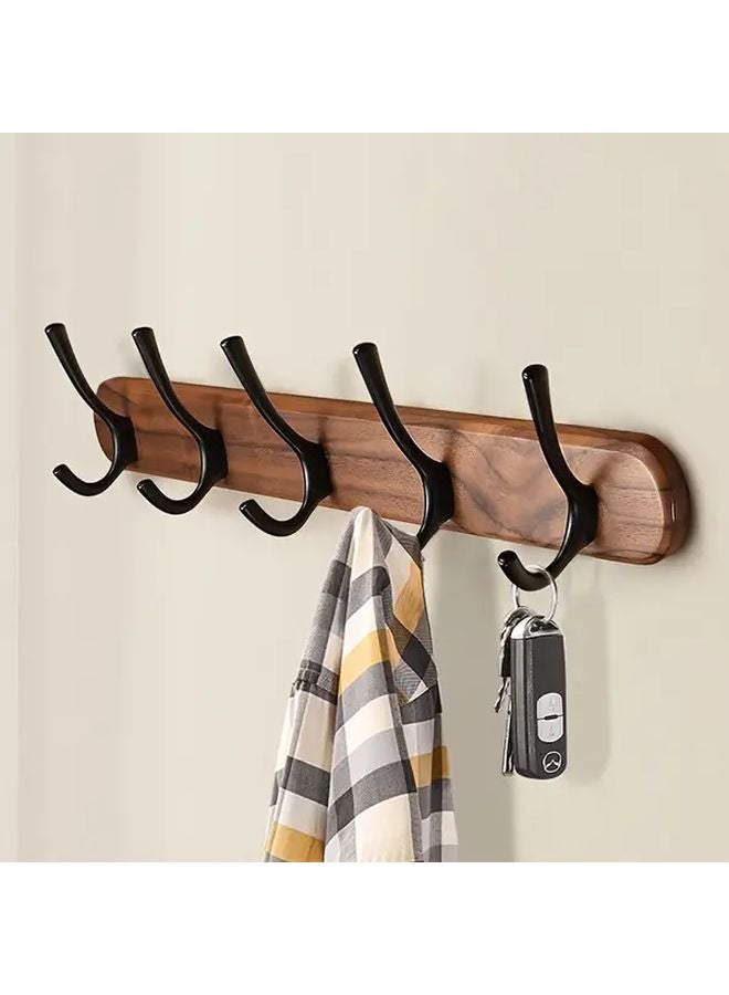Black 5 Hanging Positions Log Style Clothes Hook For Home Entrance Kitchen Bathroom Towel Storage - Image 2