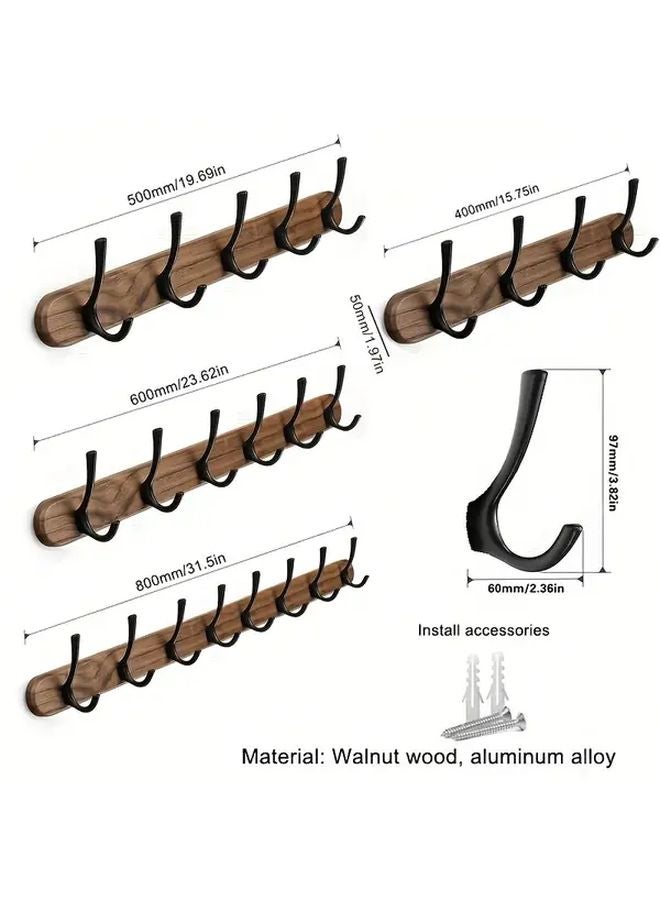 Black 5 Hanging Positions Log Style Clothes Hook For Home Entrance Kitchen Bathroom Towel Storage - Image 4