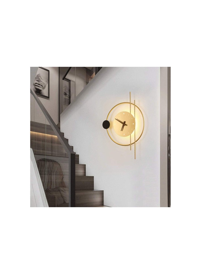 Modern 9W LED Wall Sconce Golden Metal Wall Light, Nordic Flush Mount Wall Lamp Fixtures for Living Room Bedroom Bedside Indoor Decoration, Warm White Wall Wash Lights
