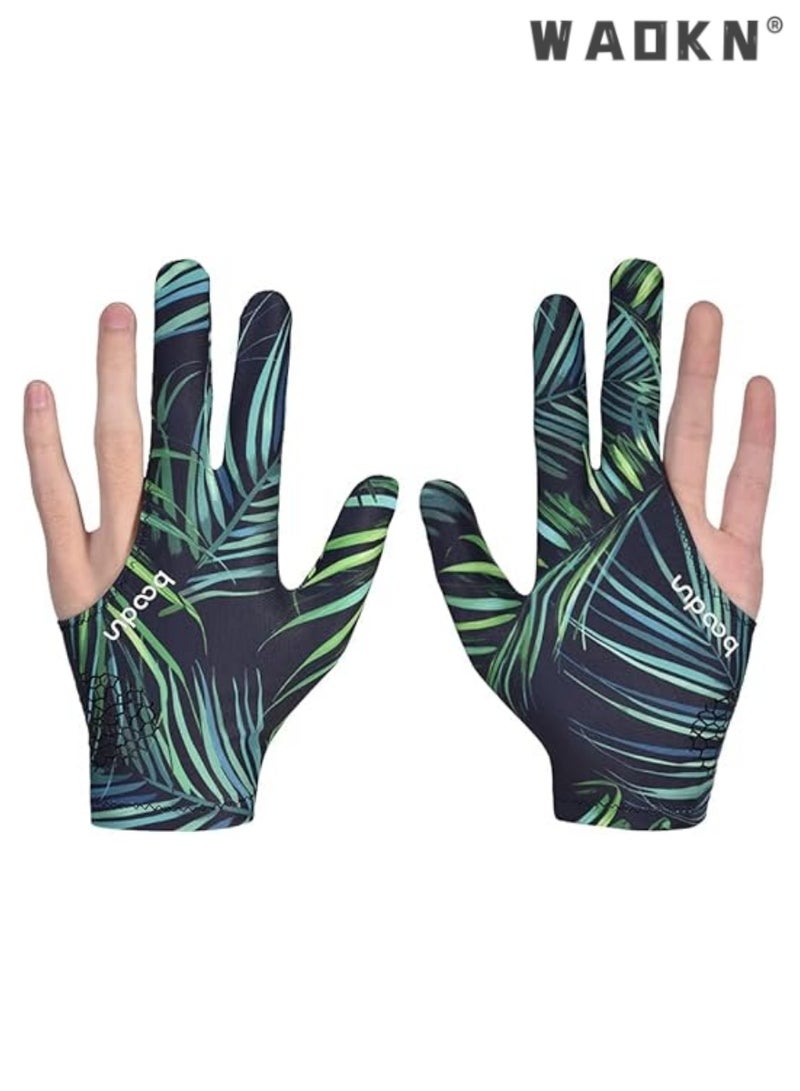 WAOKN 3 Finger Snooker Gloves, Stretchy Billiards Gloves, Durable Double Stitched, Anti Slip and Breathable Pool Cue Gloves, Durable Snooker Playerss Glove Popular Sizes for Women Men - Image 1
