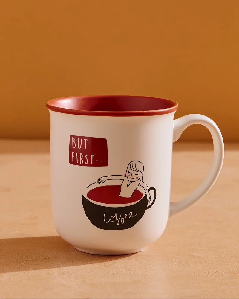REDTAG Red "But First Coffee" Mug