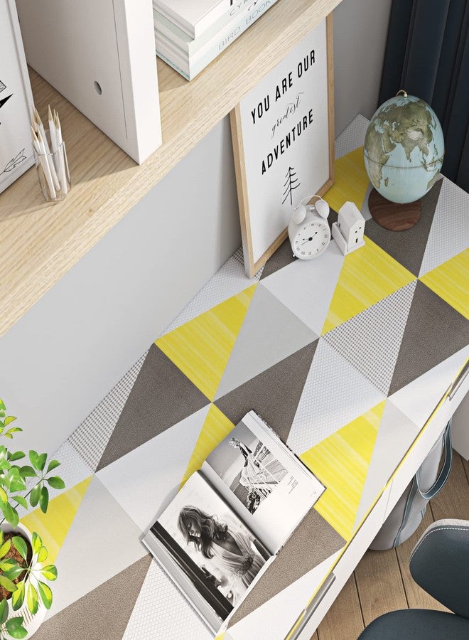 ReWallpaper Removable Geometric Yellow Wallpaper Peel and Stick Contact Paper for Bathroom Living Room Art Deco Wallpaper Pull and Stick on Wall Paper Roll for Bedroom Adults Kids Boys Girls 17.7X79 - Image 2
