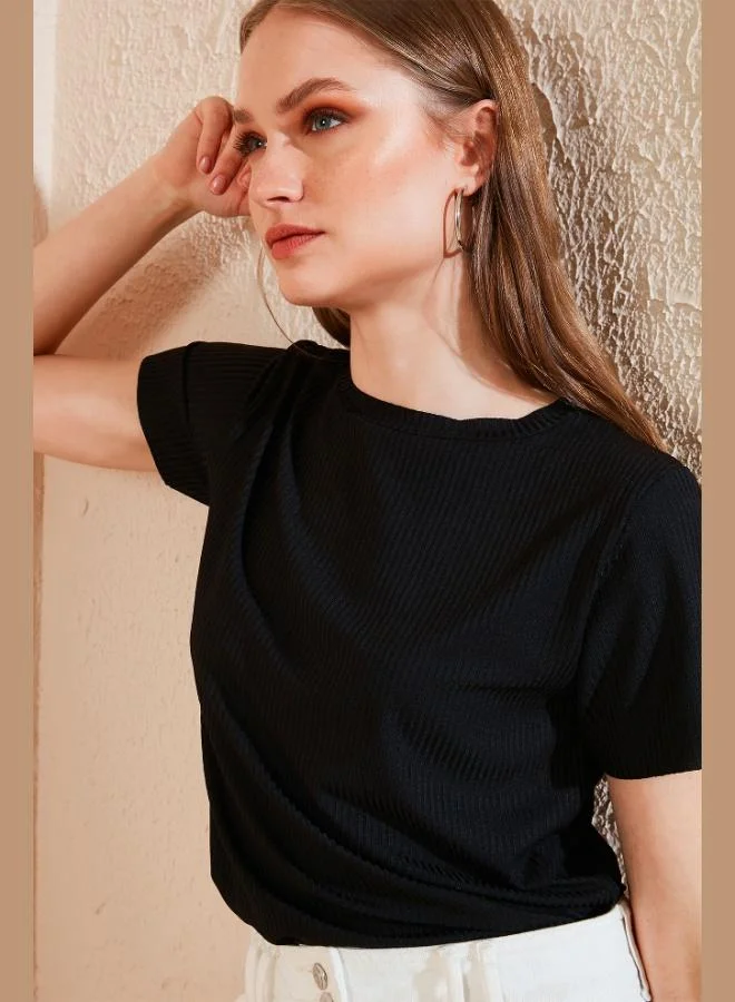 Lela Lela Bicycle Collar Blouse with Slit Detail, Women's Blouse 5863431