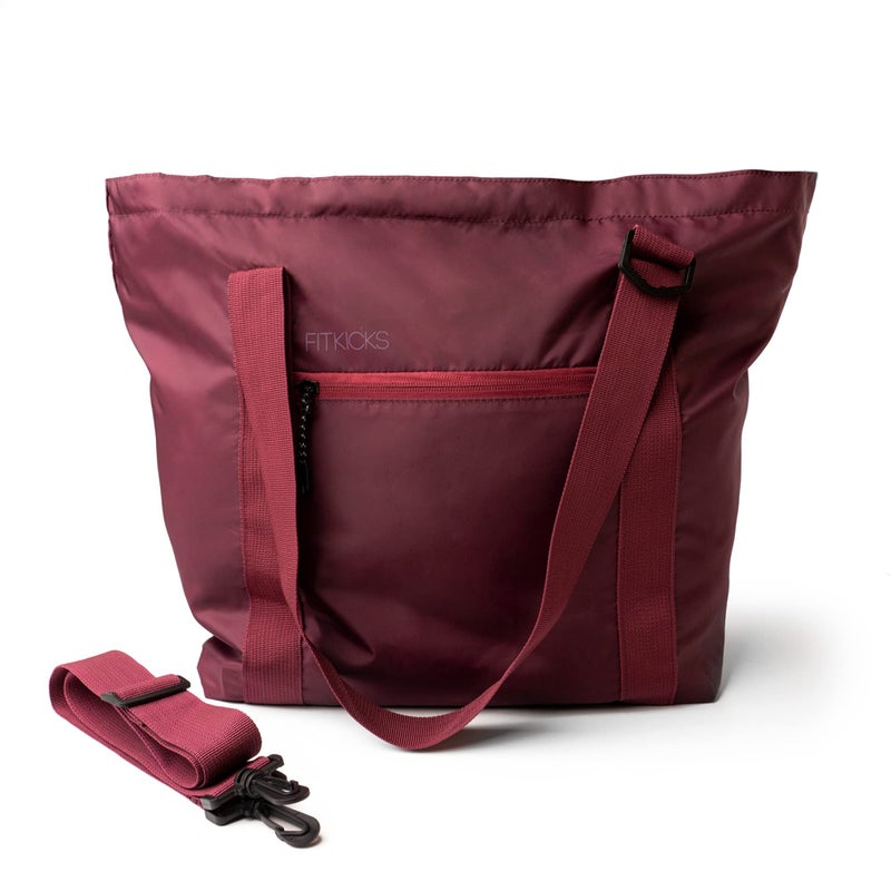 FITKICKS Hideaway Packable Duffle Large Duffle Bag for Travel Burgundy - Image 2
