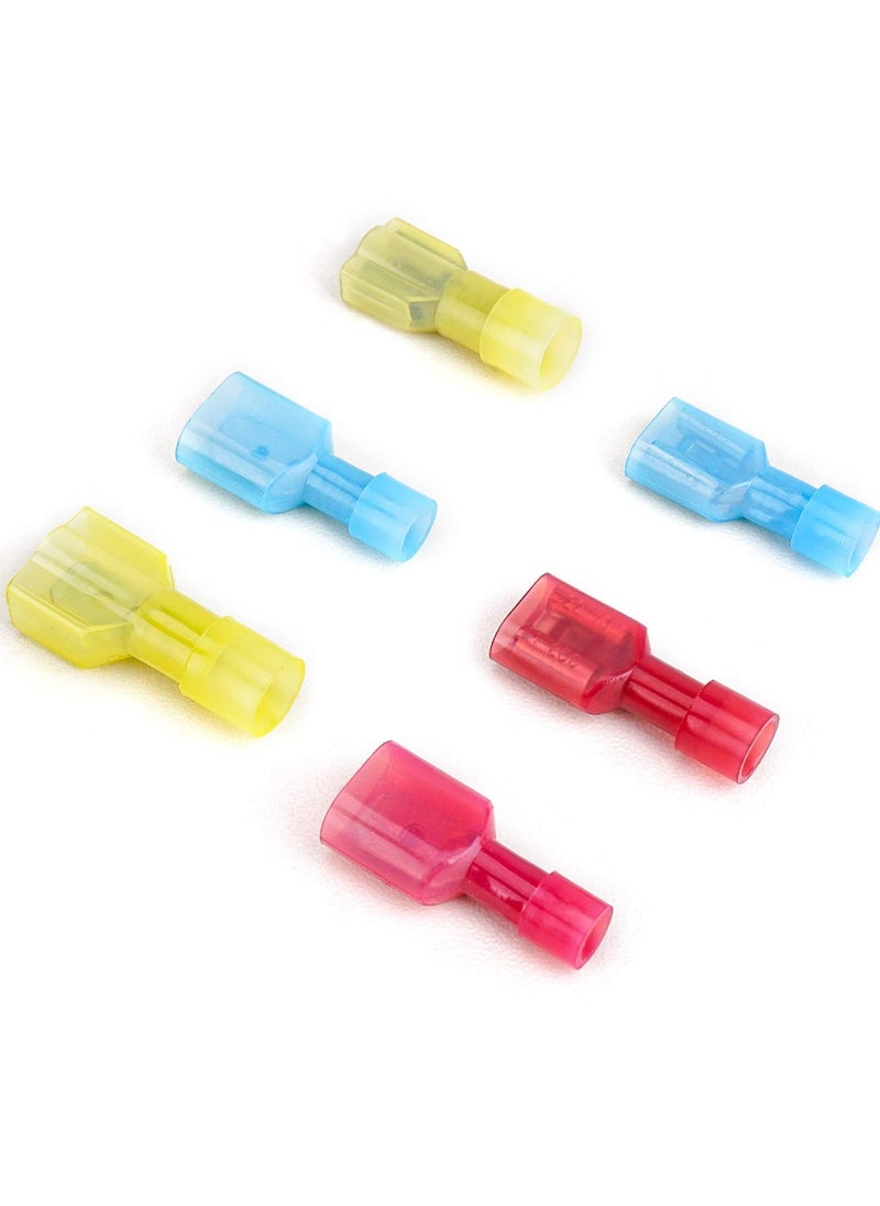 Bukela Nylon Spade Quick Disconnect Connectors Kit,  Electrical Insulated Terminals, Male and Female Spade Wire Crimp Terminal Assortment Kit, Resists Corrosion, 3 Colors 200 Pcs  - Image 5