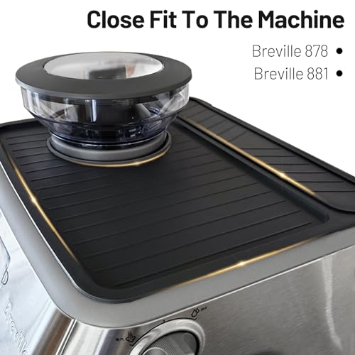 NOTSEK Coffee Mat for Breville 878/881, Espresso Tamper Mat, Food Grade Silicone Non-Slip, 11.42in x 9.53in, Waterproof Heat Resistant, Espresso Tamping Station for Espresso Machine Accessories (Black) - Image 3