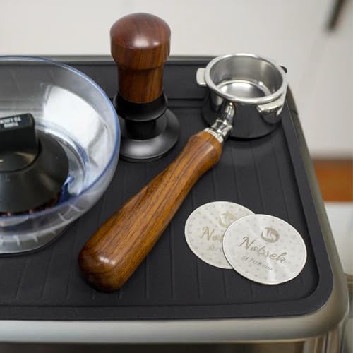 NOTSEK Coffee Mat for Breville 878/881, Espresso Tamper Mat, Food Grade Silicone Non-Slip, 11.42in x 9.53in, Waterproof Heat Resistant, Espresso Tamping Station for Espresso Machine Accessories (Black) - Image 2