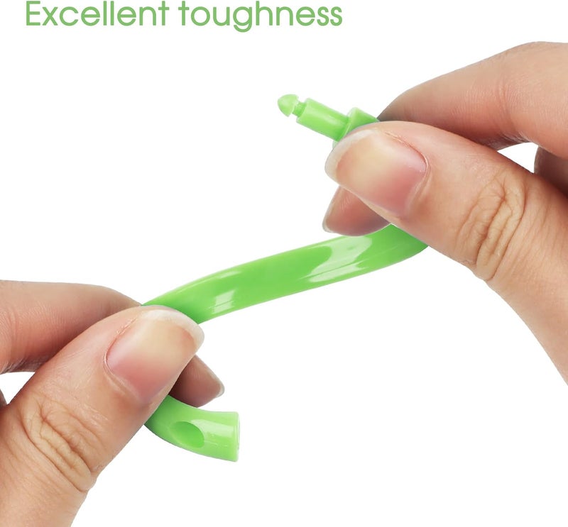 Qulable Green Shower Curtain Hooks - 12 Pcs Circular Plastic Shower Curtain Rings for Bathroom - O Shaped Green Shower Hooks Rings for Shower Curtain Rod - Image 2