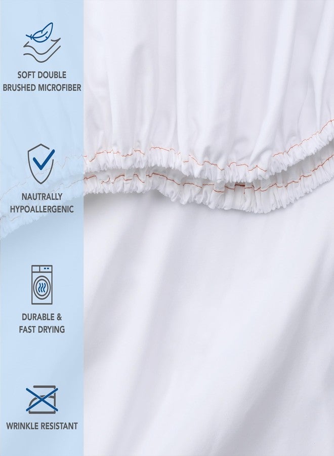 Arkwright, LLC Arkwright Bulk Twin XL Fitted Sheets - Pack of 6 - Soft Brushed Microfiber Hypoallergenic Bottom Sheet Only with Deep Pocket, Bedding Essentials for Hosts and Hotels, White - Image 2