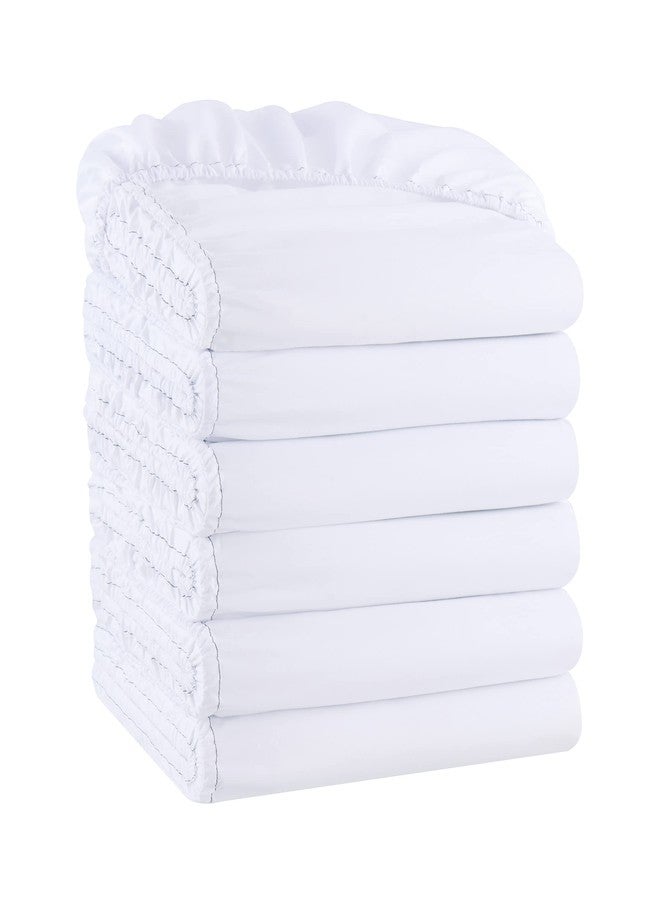 Arkwright, LLC Arkwright Bulk Twin XL Fitted Sheets - Pack of 6 - Soft Brushed Microfiber Hypoallergenic Bottom Sheet Only with Deep Pocket, Bedding Essentials for Hosts and Hotels, White - Image 1