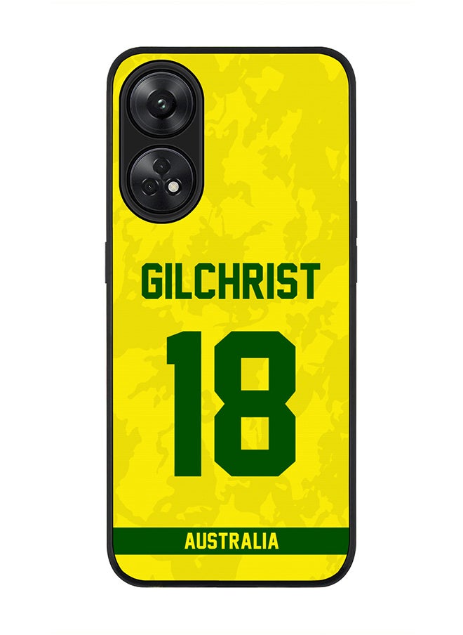 Stylizedd - Rugged Black Edge Case for Reno 8T 4G, Slim fit Soft Case Flexible Rubber Edges Thin Cover - Player Name - Adam Gilchrist, Jersey Number- 18 - Image 1