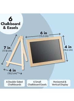 KASTWAVE 6-Pack Mini Chalkboard Signs with Easel Stand, 7x7x4 Inches, for Tabletop Decor, Food Display, Messages, Small Business, Weddings, Events, Coffee Shops  - Image 2