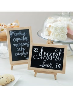 KASTWAVE 6-Pack Mini Chalkboard Signs with Easel Stand, 7x7x4 Inches, for Tabletop Decor, Food Display, Messages, Small Business, Weddings, Events, Coffee Shops  - Image 4