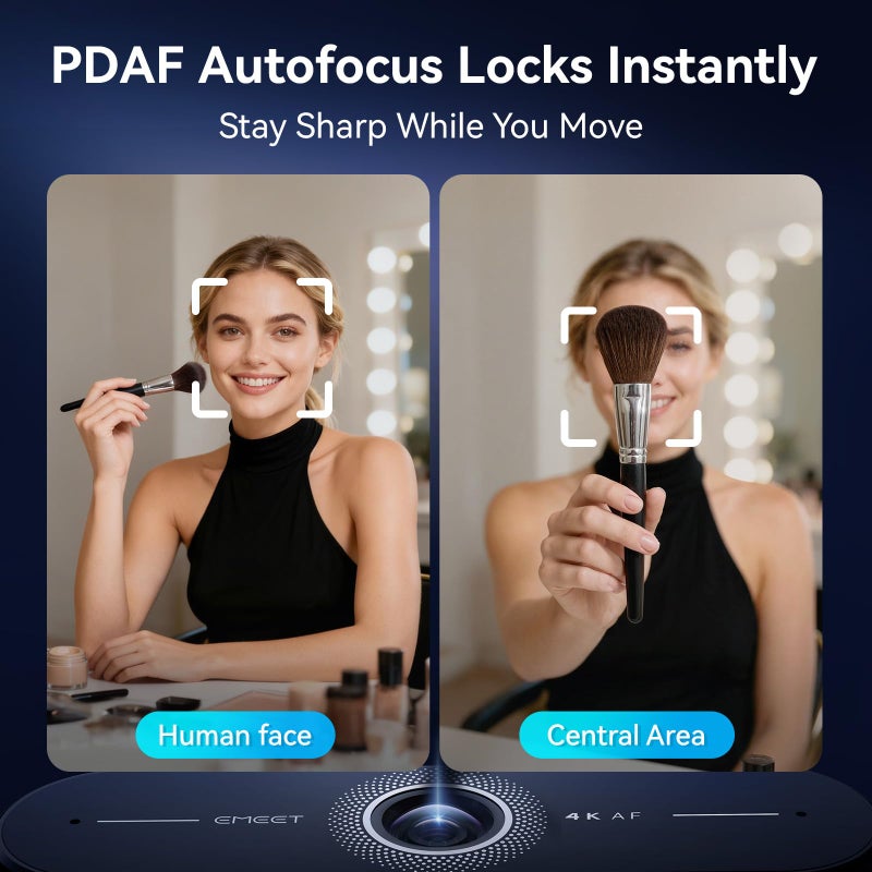 EMEET C60E 4K Webcam for Streaming & Gaming â€“ PDAF Autofocus, Dual Mics, Live Streaming Camera with Auto Light Correction, Plug & Play USB Webcam for PC & Mac - Image 3