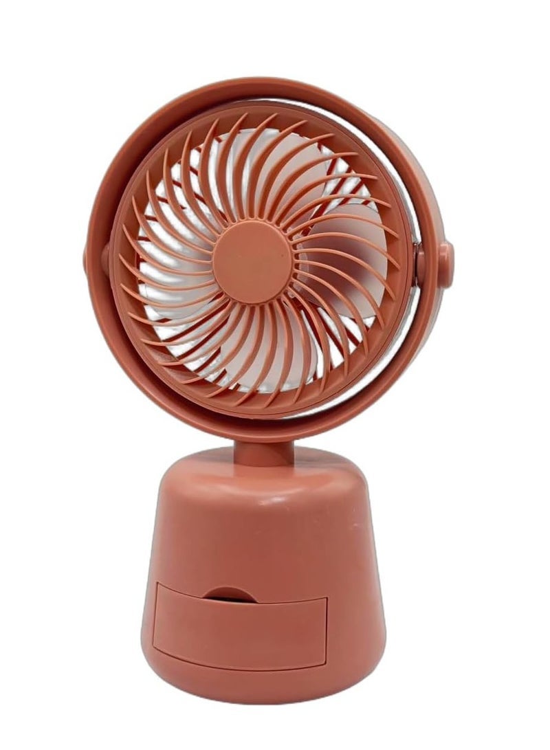 ECVV Portable Mini Table Fan with Storage function and Random DIY Stickter, 2 Speed Mode, Desktop Fan Electric Fan Air Cooler Portable Fan for Home Student Dormitory and Office Fan, | Random Color | - Image 2