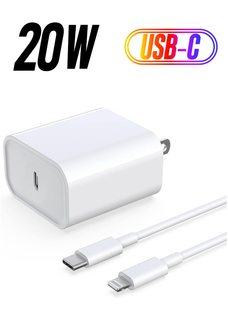 ELTRAZONE iPhone Fast Charger, 20W USB C PD Wall Charger Block Plug with[MFi Certified]6ft Type C to Lightning Cable Quick Charging Data Sync Cord for iPhone14 13 12 11 Pro Max Mini Xs Xr iPad Air  - Image 1