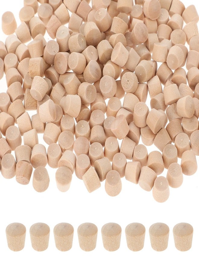 Psyqtsuary 200Pcs Flat Head Wood Plugs 3/8 Inch Wood Caps Wood Screw Hole Plugs Wooden Button Plugs Multifunctional Wood Caps for Screw Holes Wooden Screw Plugs for Furniture Repairing - Image 1