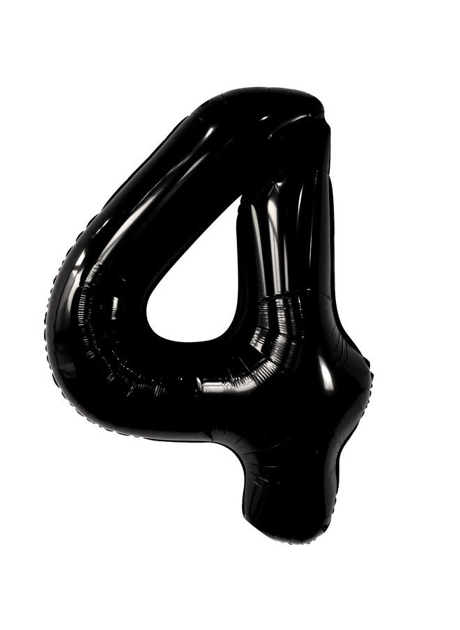 KATCHON Black Number 4 Balloons Giant 40 Inch ; Black 4 Balloon Number For 4Th Birthday Decorations Girl ; 4 Year Old Balloon For 4Th Birthday Decorations For Boys ; Black 4Th Birthday Balloons  - Image 1