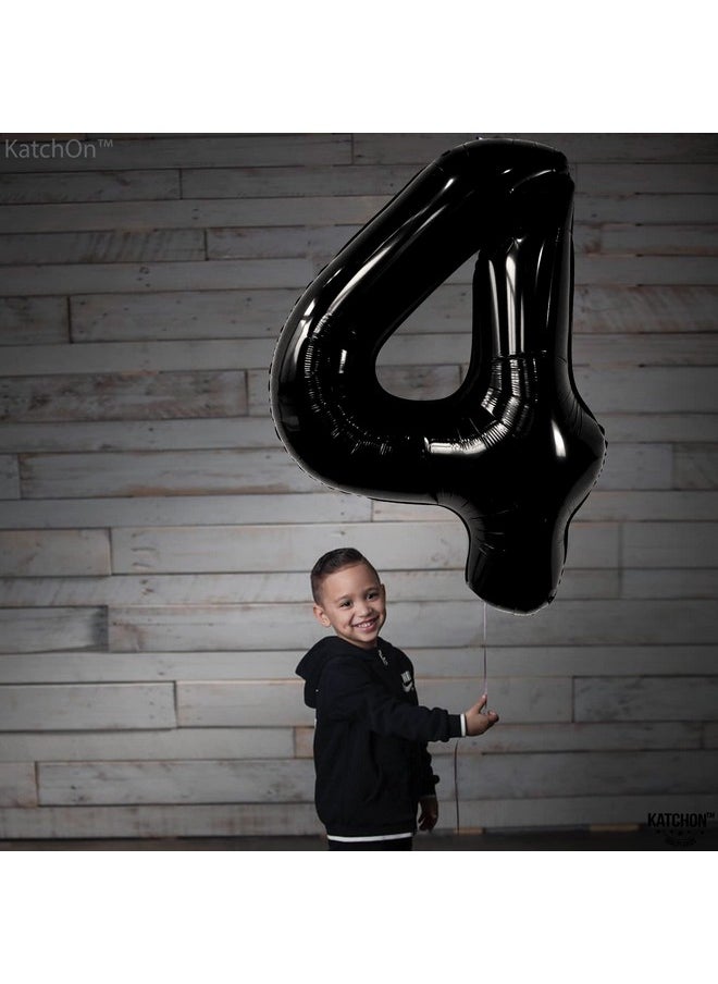 KATCHON Black Number 4 Balloons Giant 40 Inch ; Black 4 Balloon Number For 4Th Birthday Decorations Girl ; 4 Year Old Balloon For 4Th Birthday Decorations For Boys ; Black 4Th Birthday Balloons  - Image 3